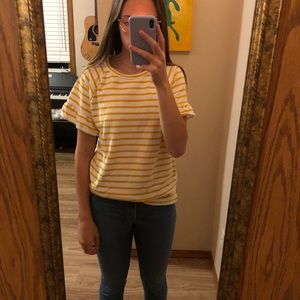 Old Navy yellow and white short sleeve